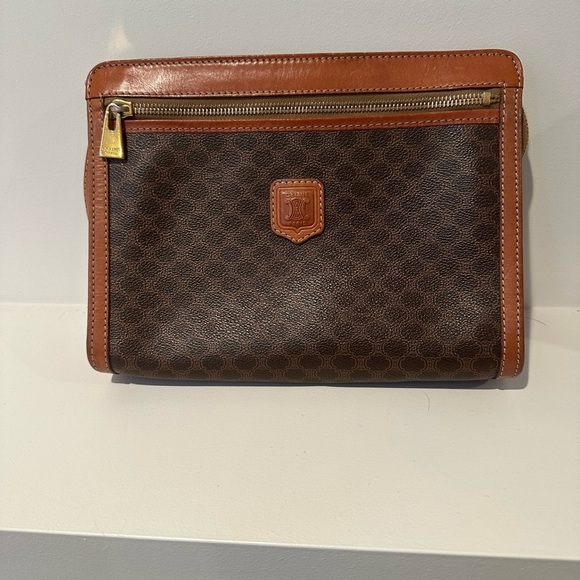 Celine Handbags - Celine Macadam wristlet pouch